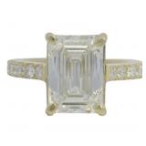 10kt Gold 4.63 ct Emerald Cut Lab Diamond Ring