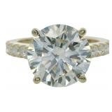 10kt Gold 5.48 Round Lab Diamond Ring