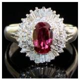 Platinum 1.73 ct GIA Ruby & Diamond Ring
