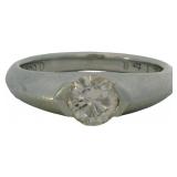 Platinum 3/5 ct Round Diamond Solitaire Ring