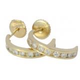 14kt Gold 1.00 ct Channel Set Diamond Earrings