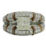 Platinum 1.89 ct Natural Princess Cut Diamond Ring