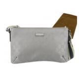 GUCCI GG Silver Canvas Mini Shoulder Bag