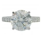 10kt Gold 5.29 ct Round Lab Diamond Ring