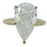 14kt Gold 4.02 ct Pear Cut VS Lab Diamond Ring