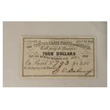 $4 Confederate States of America Bond Coupon