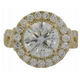 14kt Gold 4.26 ct Round Cut Lab Diamond Ring