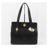 Versace Black Leather Tote Bag