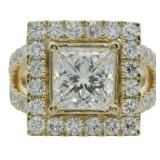 14kt Gold 3.74 ct Princess Cut Lab Diamond Ring