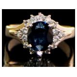 Platinum 2.04 ct Natural Sapphire & Diamond Ring