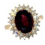 14k Gold 4.84 ct Pink Tourmaline & Diamond Ring