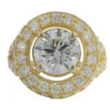 14kt Gold 4.34 ct Round VS Lab Diamond Ring