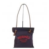 Hermes Canvas Tote Shoulder Bag