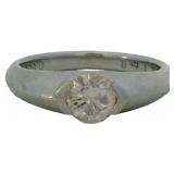 Platinum 3/5 ct Round Diamond Solitaire Ring