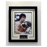 Bruce Lee Framed Photo W/ Facsimile Signature