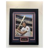 Hank Aaron Framed Photo W/ Facsimile Signature