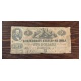 1862 $2 Confederate States of America Note