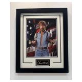 Chuck Norris Framed Photo W/ Facsimile Signature
