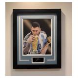 Lionel Messi Framed Photo W/ Facsimile Signature