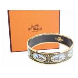 Hermes GM Enamel Bird Motif Bracelet