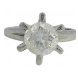 Platinum 1.94 ct Natural Diamond Solitaire Ring