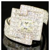 Platinum 3.19 ct Natural Cushion Cut Diamond Ring