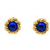 Chanel Color Stone Round Clip-on Earrings