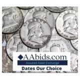Mixed Date: Circulated Franklin Silver Half Dollar