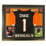 Autographed Ja'Marr Chase Custom Framed Jersey