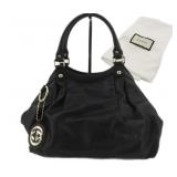 GUCCI GG Black Nylon Shoulder Bag