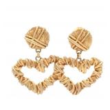 Christian Lacroix Heart Gold Clip-on Earrings