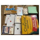 Assorted Playing Cards, Post Its,  Crayons & More