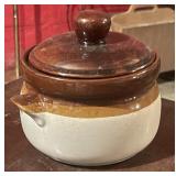 Vintage Stoneware Bean Pot