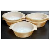 5 Fire King Peach Lustre Small Casserole