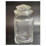 Vintage Clear Glass Square Apothecary Jar 9ï¿½