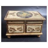 5ï¿½ x 5 1/2ï¿½ Vintage Florentine Wood Musical