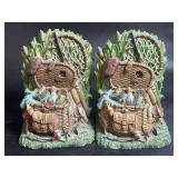 Fishing Log Cabin Pair Bookends Heavy Lures
