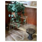 Artificial Plant & 2 Plant Stands