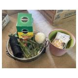 (3) Assorted Planters, Miracle Go Plant Food &