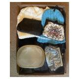 Tray Lot Of Assorted Gloves, Change Purses & More