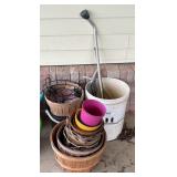 Assorted Planters, Baskets, & Buckets