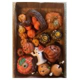 Tray Lot Of Assorted Fall Decor