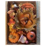 Tray Lot Of Assorted Fall Decor