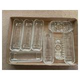 6 Glass Corn On The Cob Holders & Butter Dishes