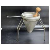 Aluminum Sieve & Wooden Pestle
