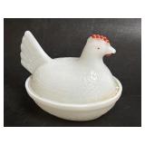 Milk Glass Hen on Nest 5ï¿½