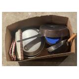 Box Lot Of Assorted Pans, Bundt Cake Pan & More