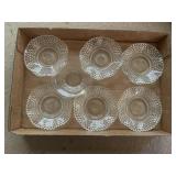 6 Vintage Cut Glass Serving Dishes W/ Ruffled