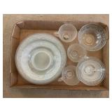 Vintage Malaysia Pressed Glass Clear Set Of 16