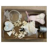 Tray Lot Of Assorted Items Including Wedding Cake